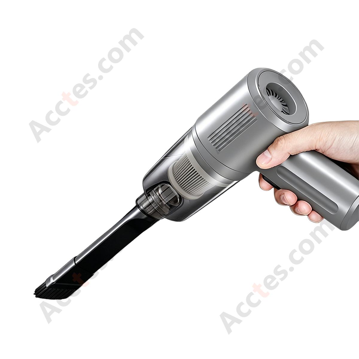 Wireless Portable Mini Multifunctional Car Vacuum Cleaner, Blow & Suction 2-in-1, Gray