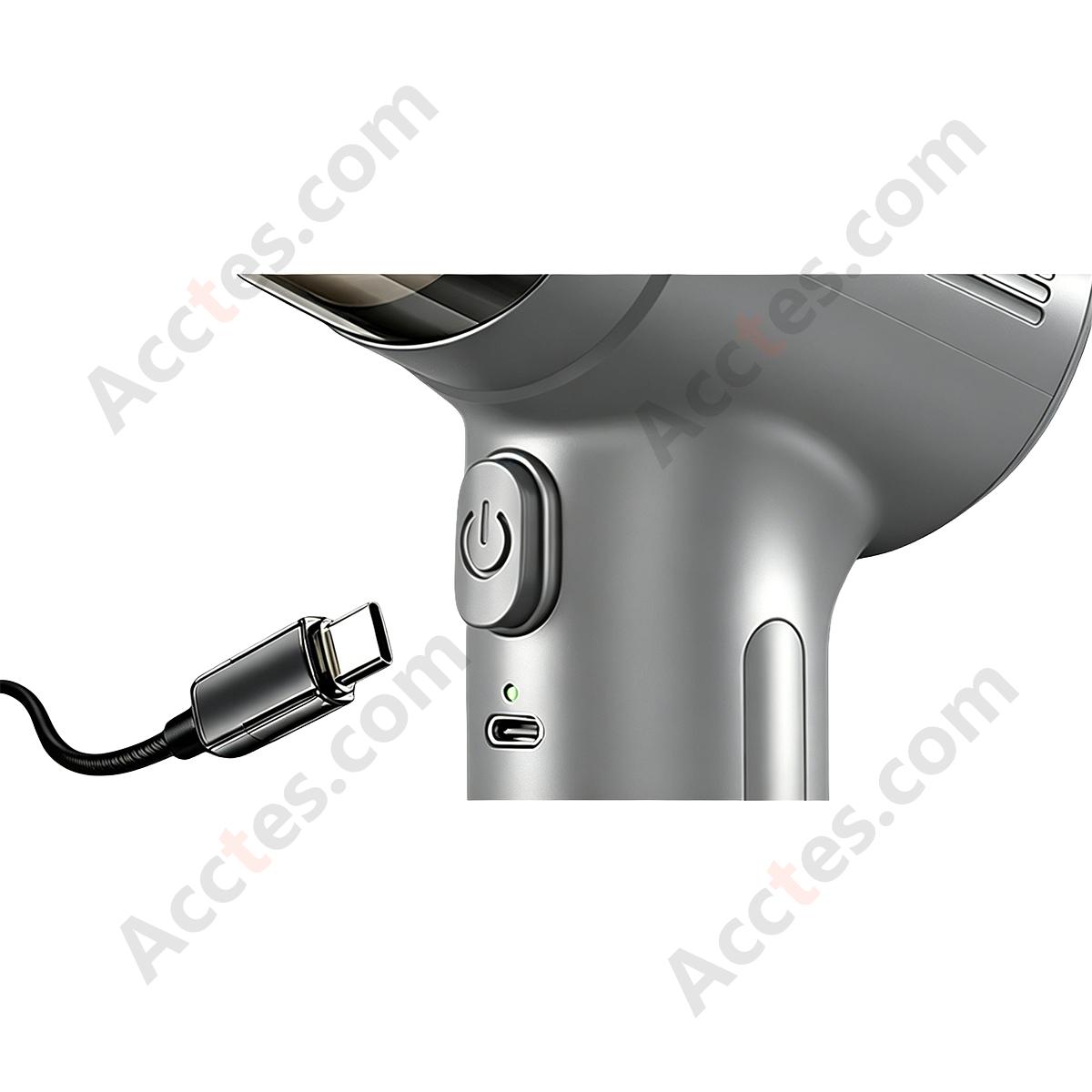 Wireless Portable Mini Multifunctional Car Vacuum Cleaner, Blow & Suction 2-in-1, Gray