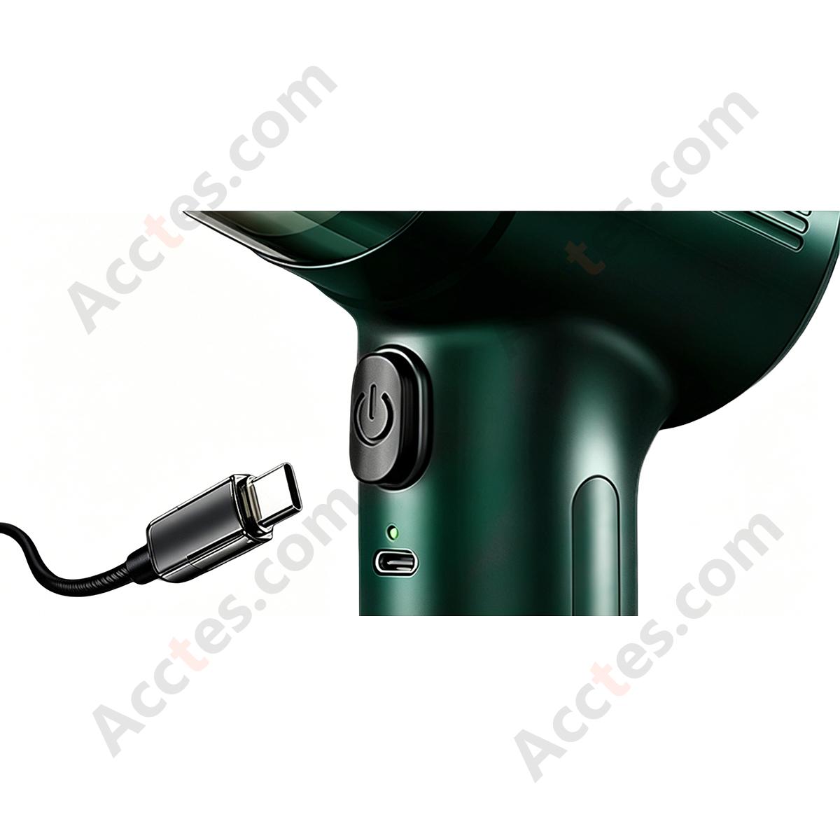 Wireless Portable Mini Multifunctional Car Vacuum Cleaner, Blow & Suction 2-in-1, Green