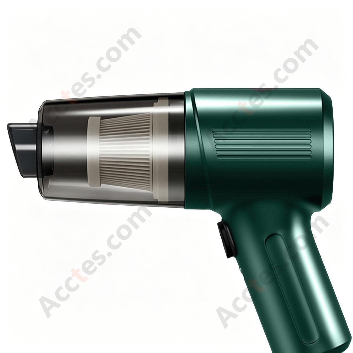 Wireless Portable Mini Multifunctional Car Vacuum Cleaner, Blow & Suction 2-in-1, Green
