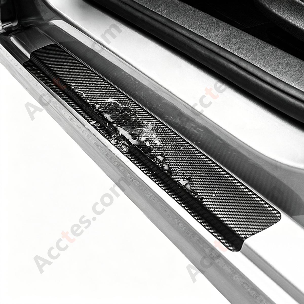4Pcs 3D Anti-Scratch Step-Resistant Car Door Sill Plate Decor Set