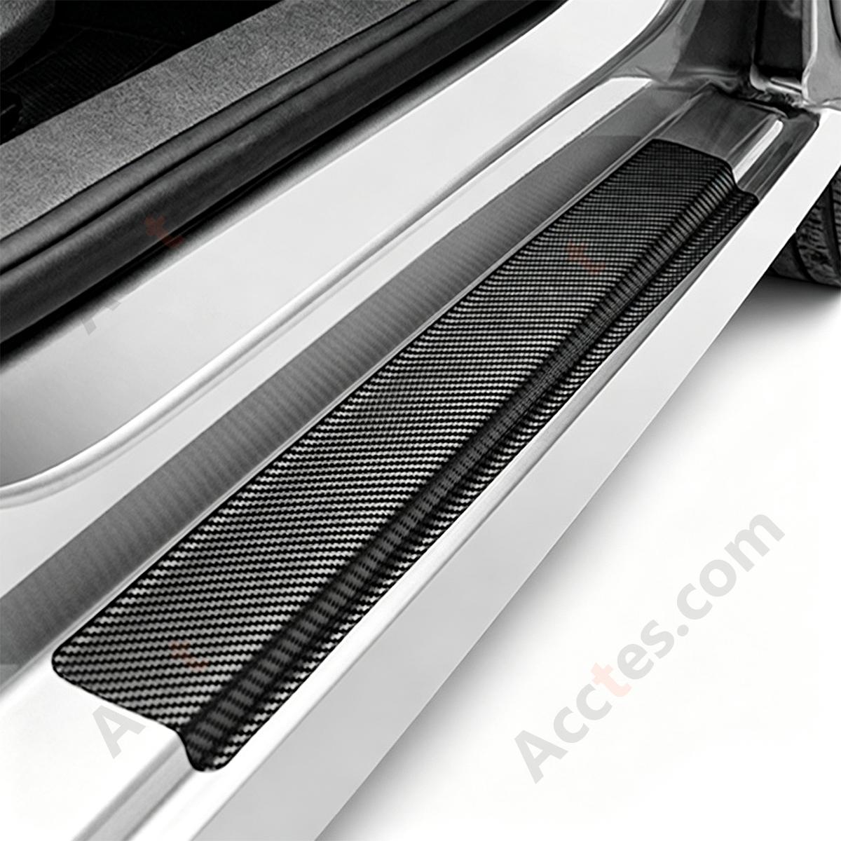 4Pcs 3D Anti-Scratch Step-Resistant Car Door Sill Plate Decor Set