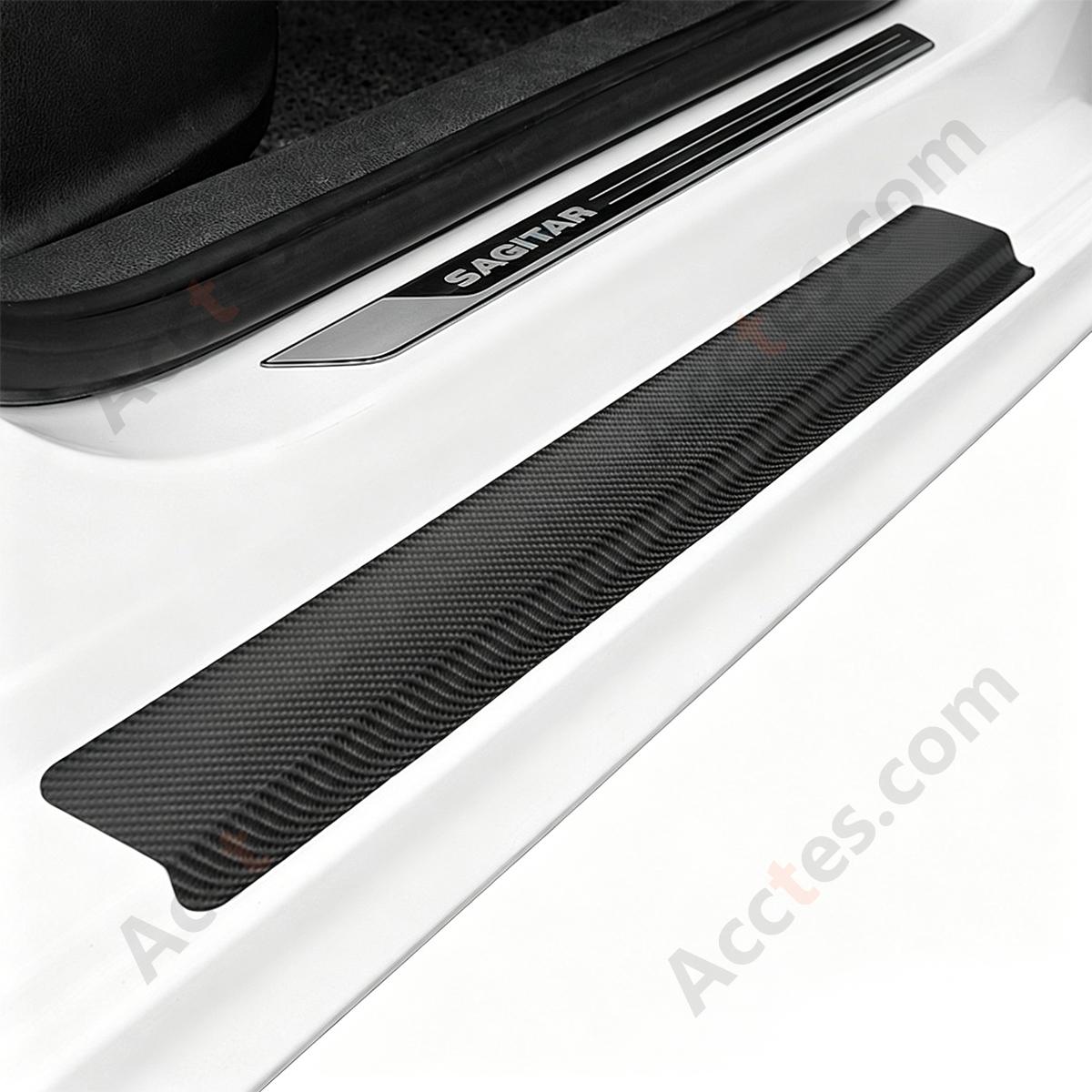 4Pcs 3D Anti-Scratch Step-Resistant Car Door Sill Plate Decor Set