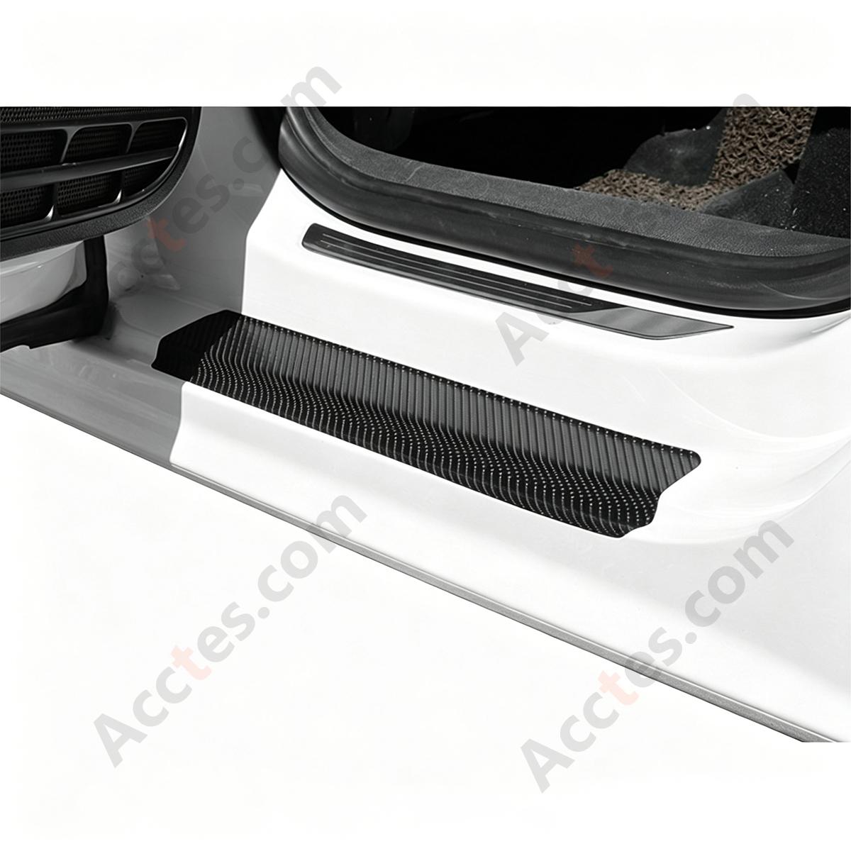 4Pcs 3D Anti-Scratch Step-Resistant Car Door Sill Plate Decor Set