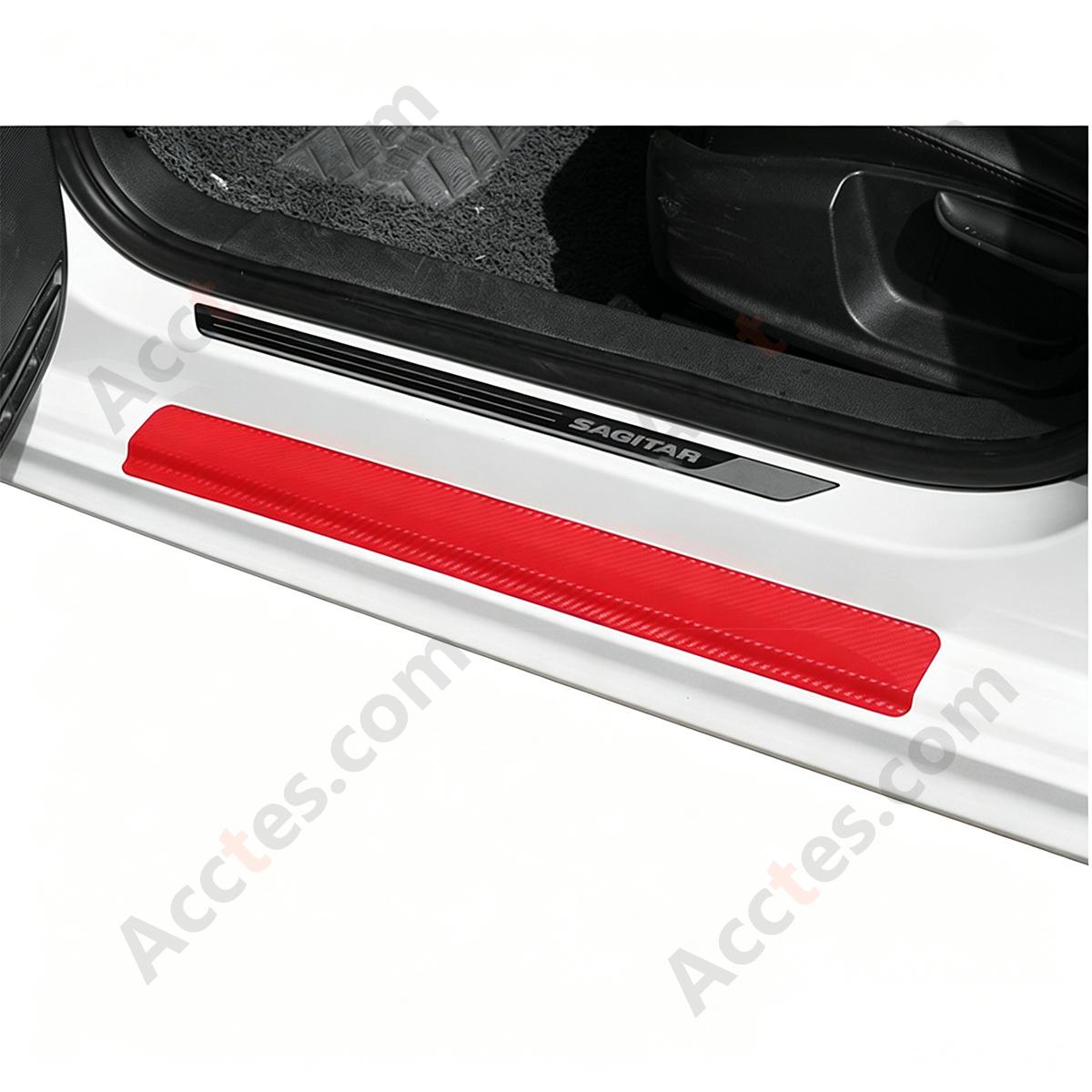 4Pcs 3D Anti-Scratch Step-Resistant Car Door Sill Plate Decor Set