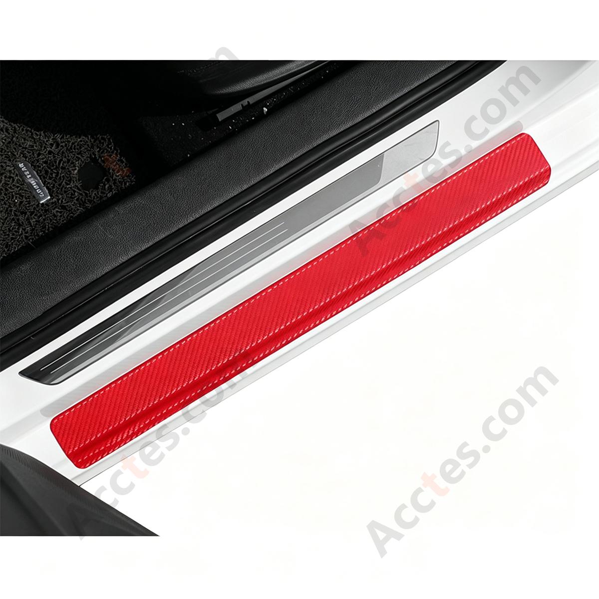 4Pcs 3D Anti-Scratch Step-Resistant Car Door Sill Plate Decor Set