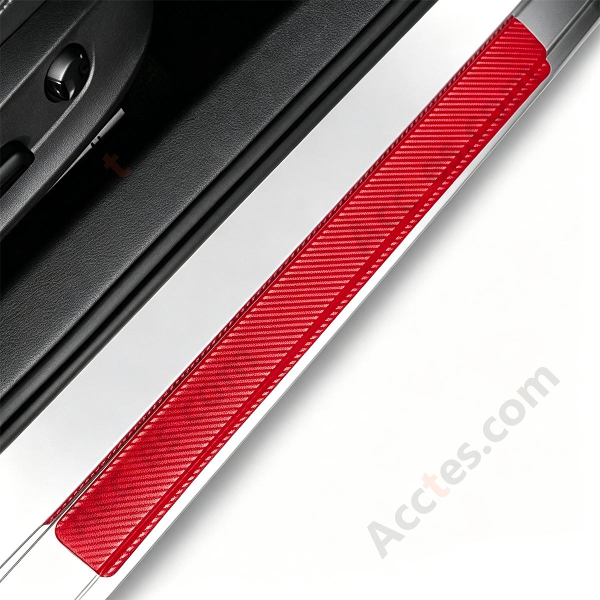 4Pcs 3D Anti-Scratch Step-Resistant Car Door Sill Plate Decor Set