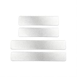 4Pcs 3D Anti-Scratch Step-Resistant Car Door Sill Plate Decor Set