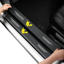 4Pcs Anti-Scratch 3D Small Animal Cartoon Pattern Car Door Sill Plate Decor Set