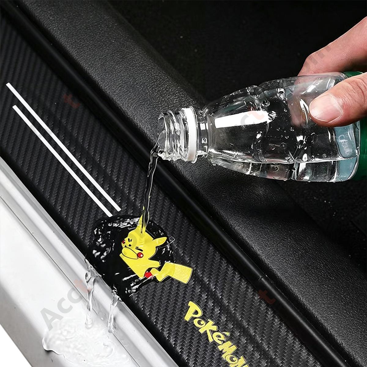 4Pcs Anti-Scratch 3D Small Animal Cartoon Pattern Car Door Sill Plate Decor Set