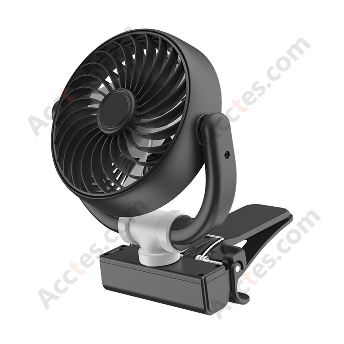 Black USB Charging Car Interior Front Dashboard Clip-On Fan