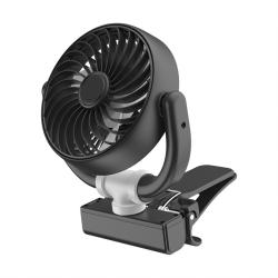 Black USB Charging Car Interior Front Dashboard Clip-On Fan