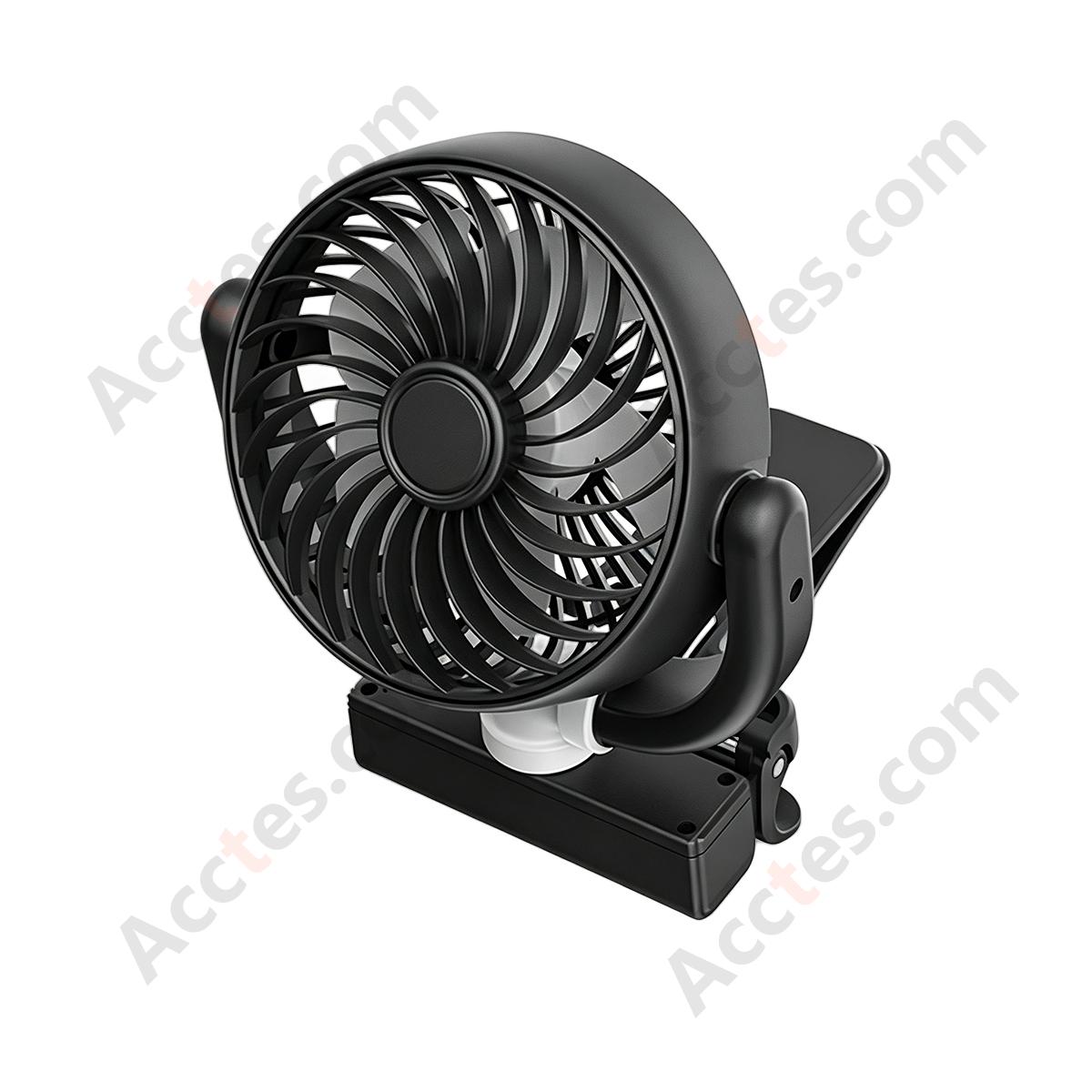 Black USB Charging Car Interior Front Dashboard Clip-On Fan