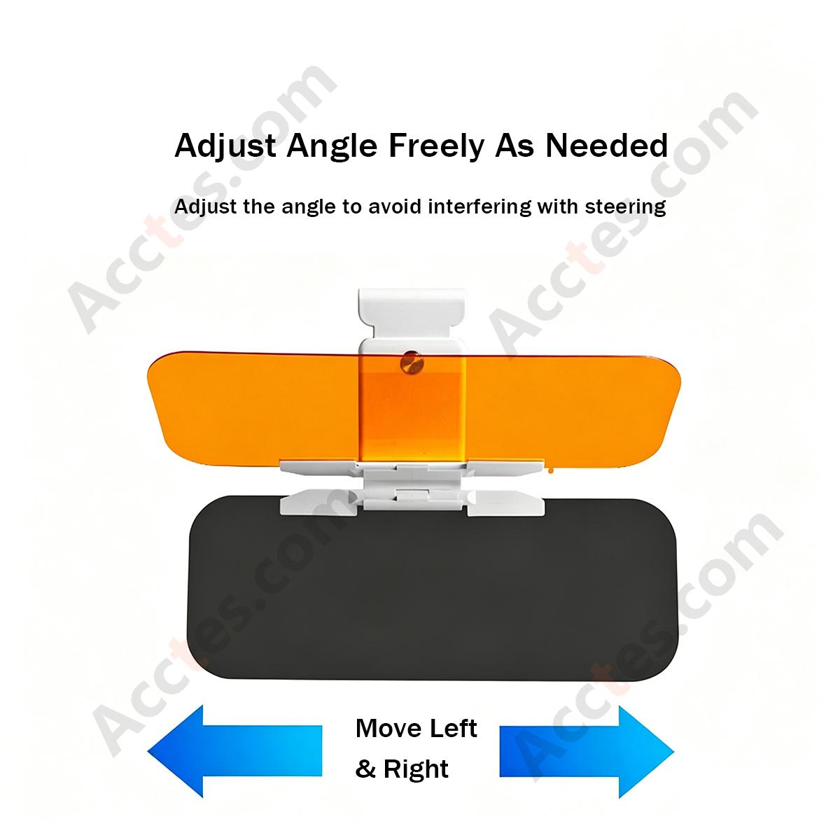 Anti-Glare Car Sun Visor Day & Night Dual Lens, Anti-High Beam Goggles, Smoke + Yellow Lens