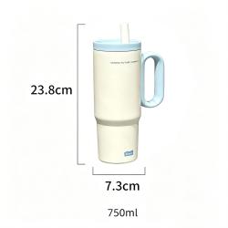 720ml Blue 316 Stainless Steel Insulated Water Bottle with Straw & Handle