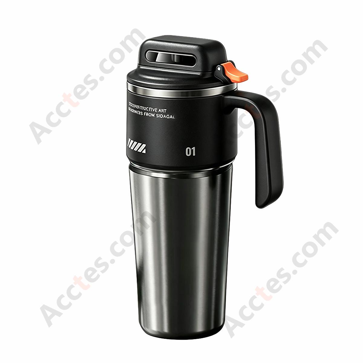1000ml Black Stainless Steel Liner Insulated Tumbler with Straw for Men