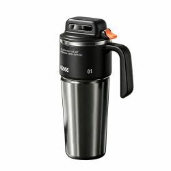 1000ml Black Stainless Steel Liner Insulated Tumbler with Straw for Men