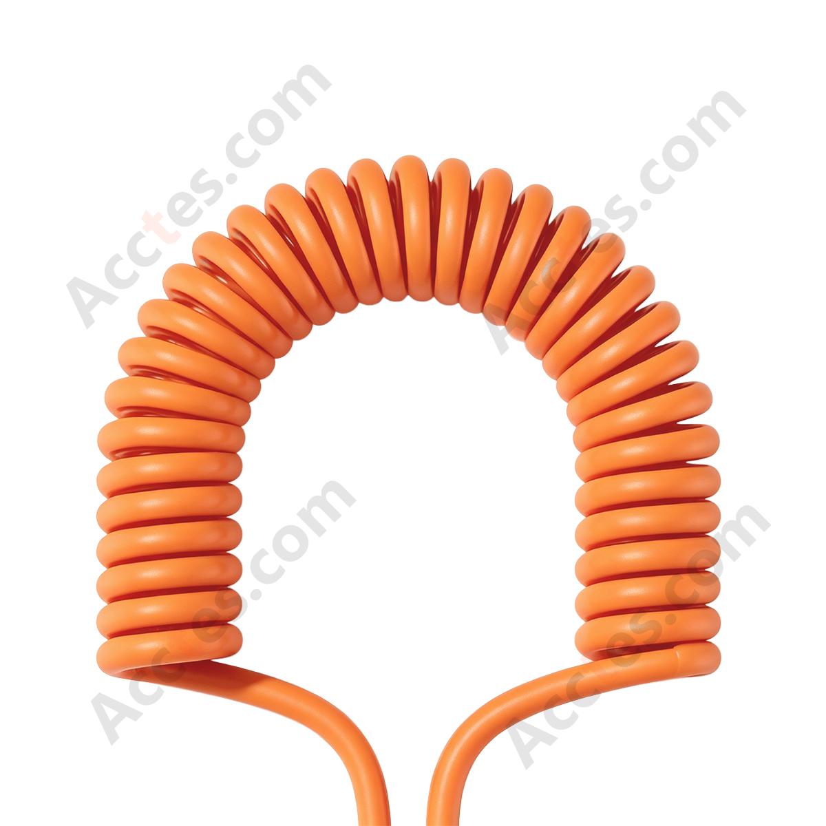 Brown Retractable Spring 2-in-1 C to C 60+27W Bare Cable