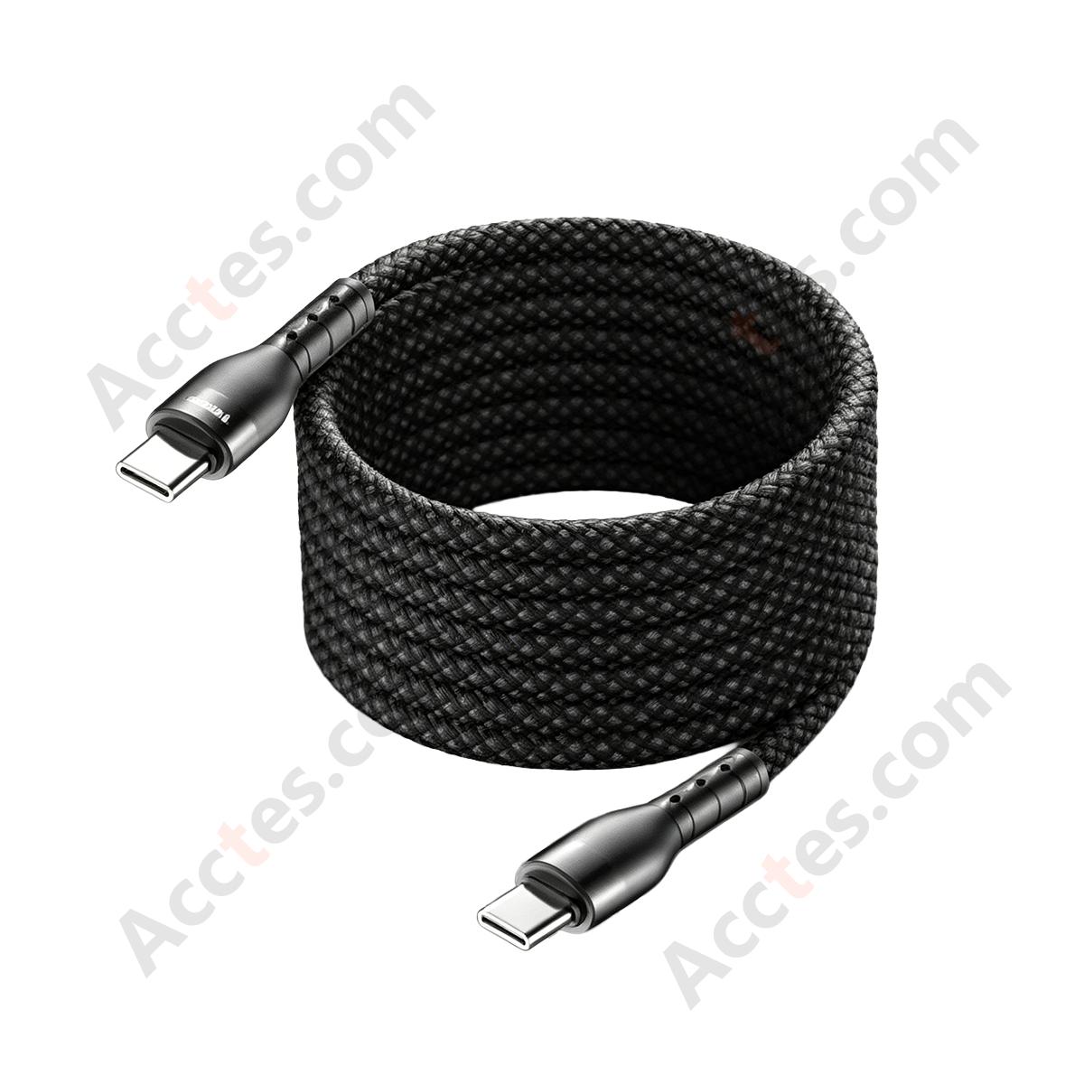 1.5M Black Spring Magnetic Dual Type-C 100W Bare Cable
