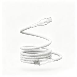 1.5M White Spring Magnetic Dual Type-C 100W Bare Cable
