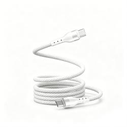 1.5M White Spring Magnetic Dual Type-C 60W Bare Cable