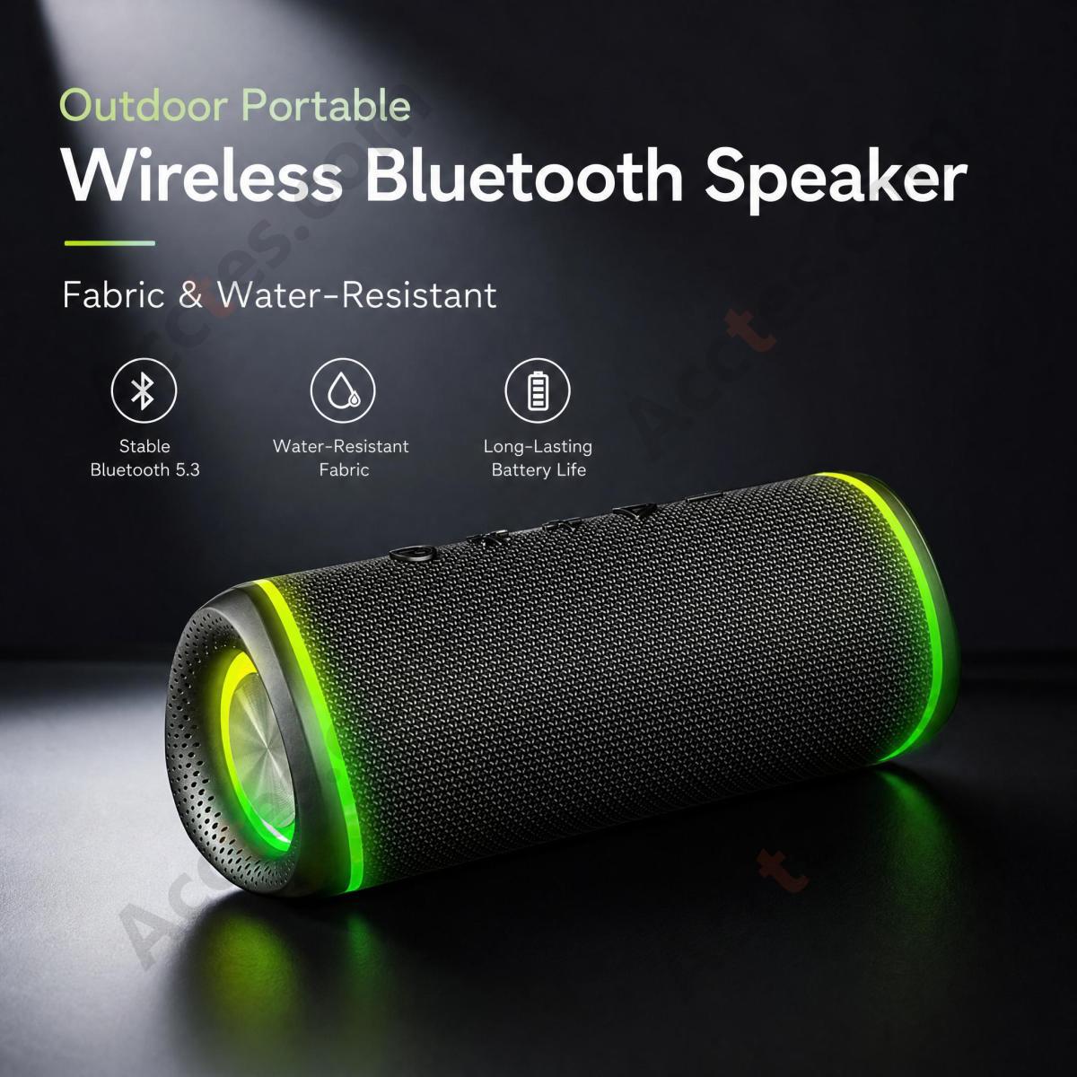 Outdoor Fabric Waterproof Portable Wireless Bluetooth Speaker Video