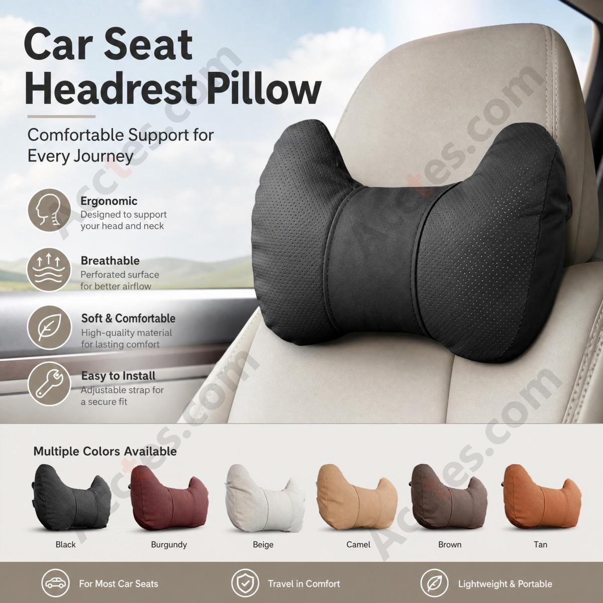 Yacht Velvet Car Neck Support Pillow Video