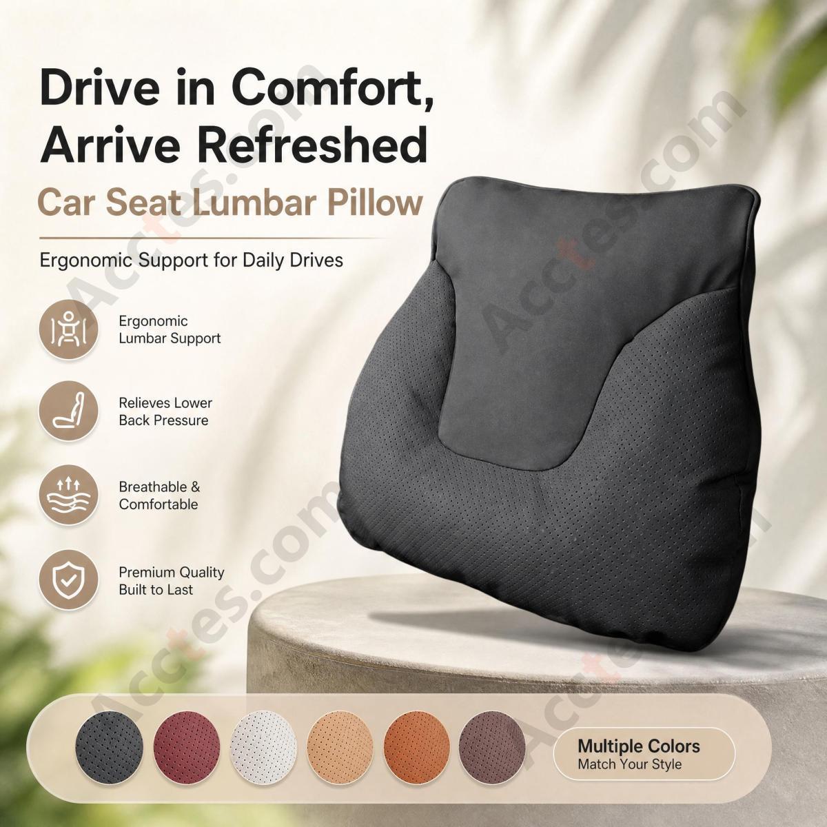 Bull Head Yacht Velvet Car Lumbar Support Pillow, Volcano Red Video