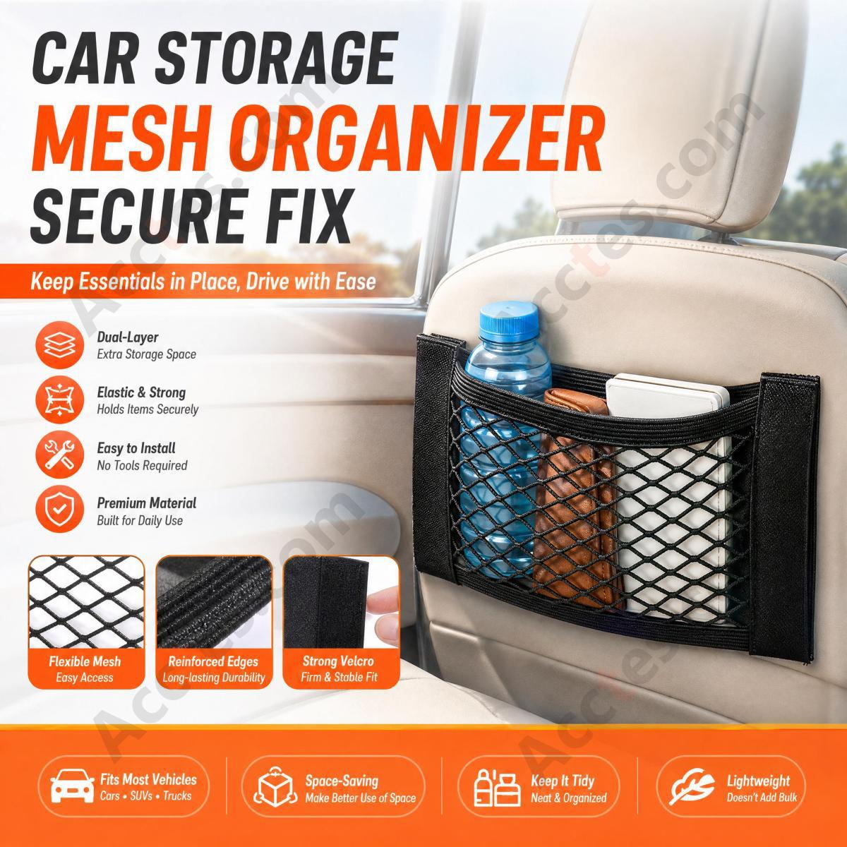 50cm Self Adhesive Car Storage Bag Fixing Strips, Suitable for Smooth Surfaces Video