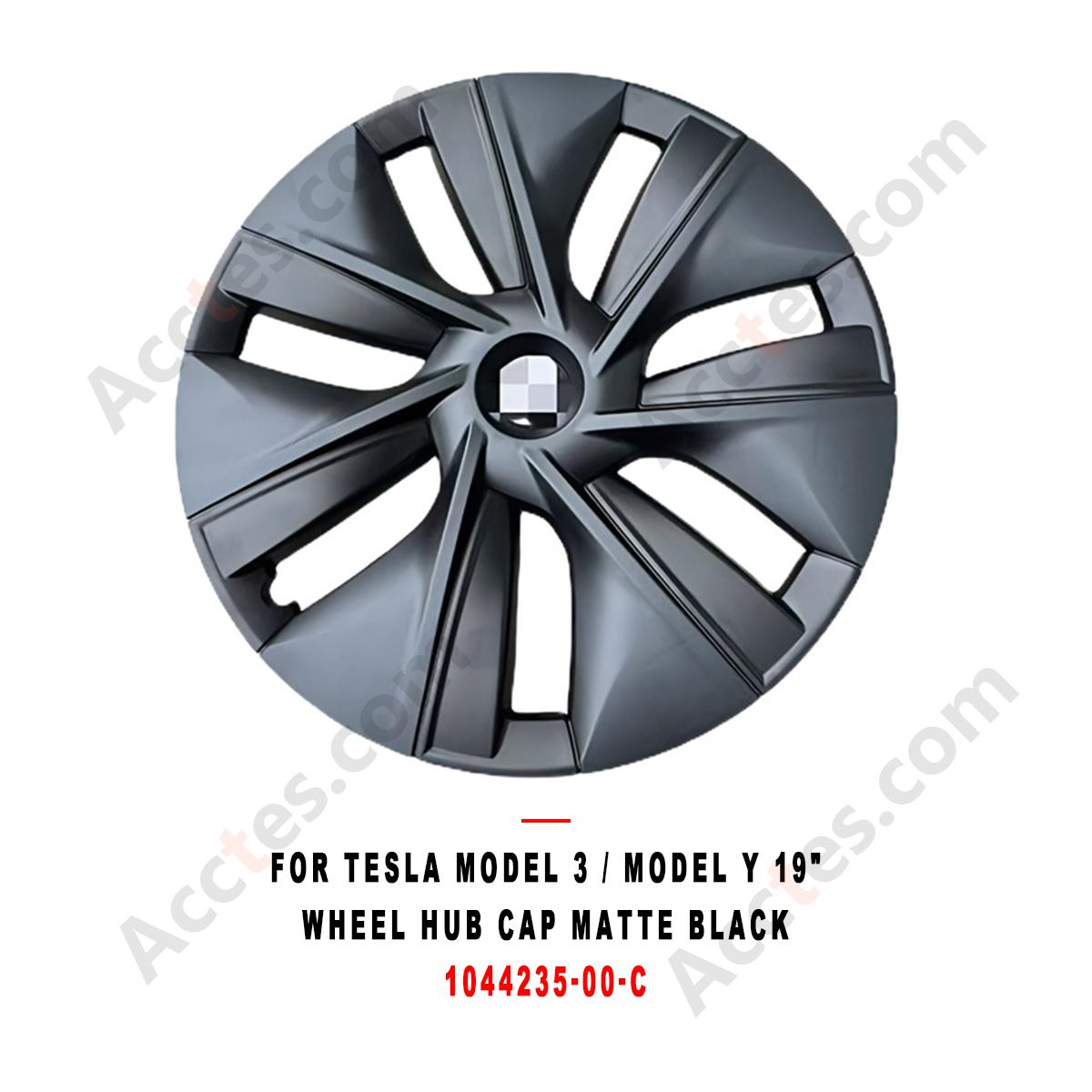 For Tesla Model 3 Model Y 19" Wheel Hub Cap Matte Black  1044235-00-C Replacement