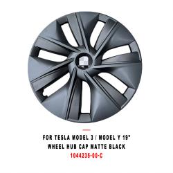 For Tesla Model 3 Model Y 19" Wheel Hub Cap Matte Black  1044235-00-C Replacement