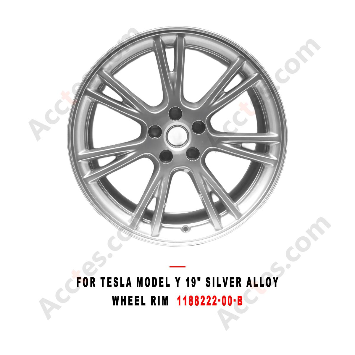 For Tesla Model Y 19 Inch Silver Alloy Wheel Rim 19x9.5,  Part 1188222-00-B
