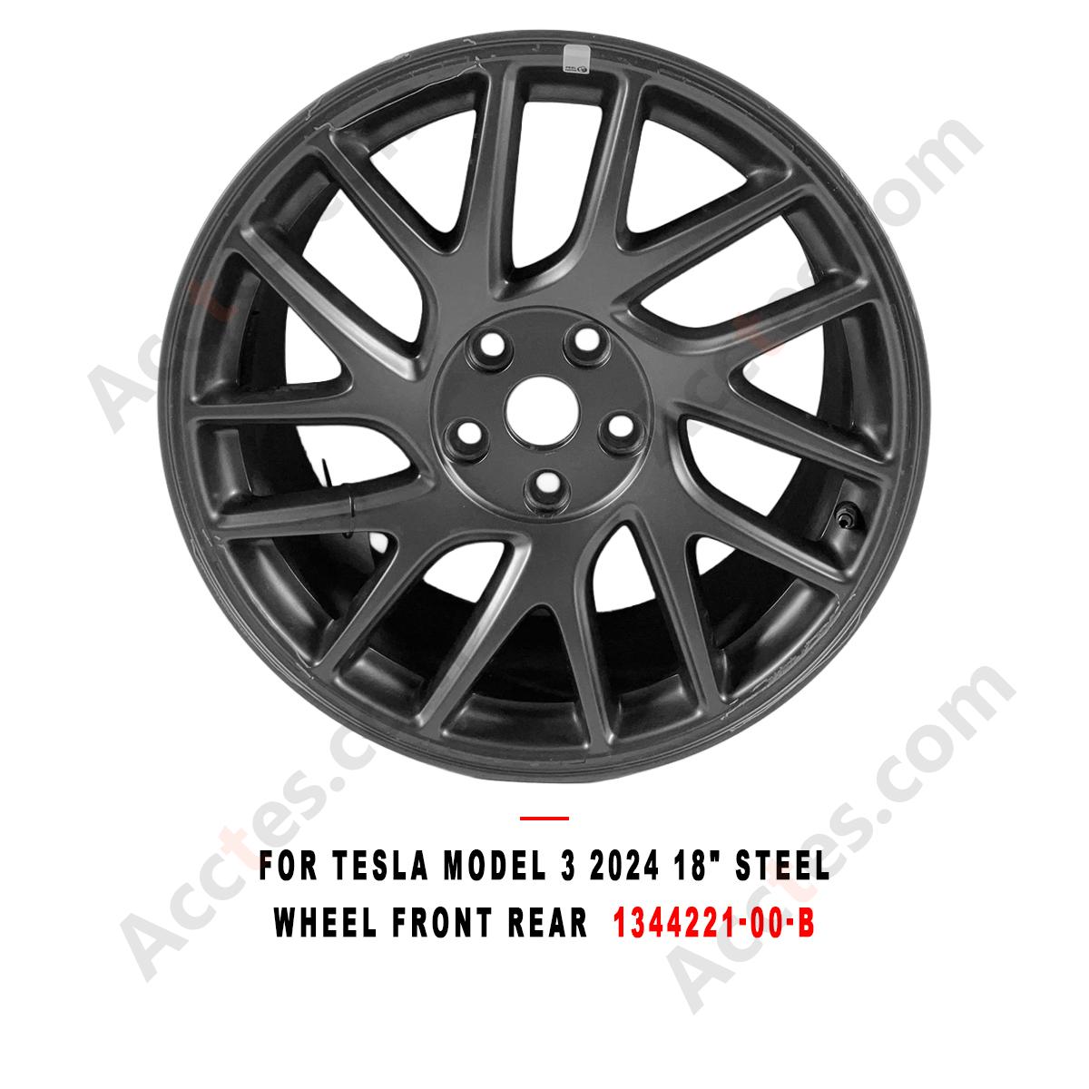 For Tesla Model 3 2024 18" Steel Wheel Front Rear  1344221-00-B Replacement