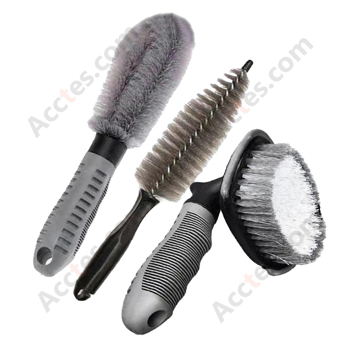 3Pcs Car Wheel Tire Rim Cleaning Brush Set For Auto Detailing Washing Tool Kit