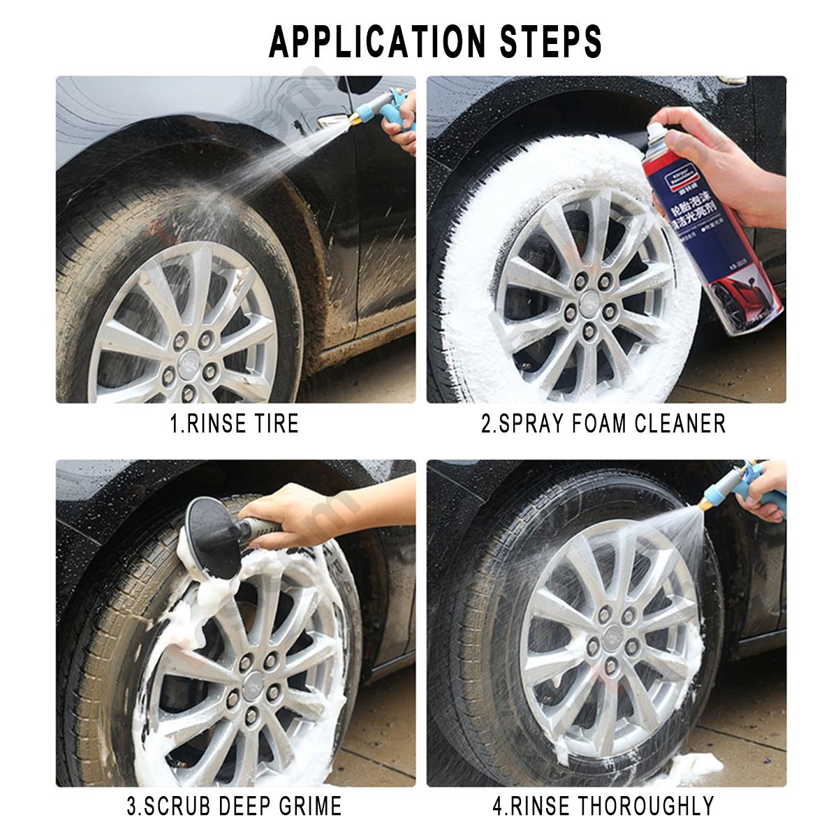 3Pcs Car Wheel Tire Rim Cleaning Brush Set For Auto Detailing Washing Tool Kit