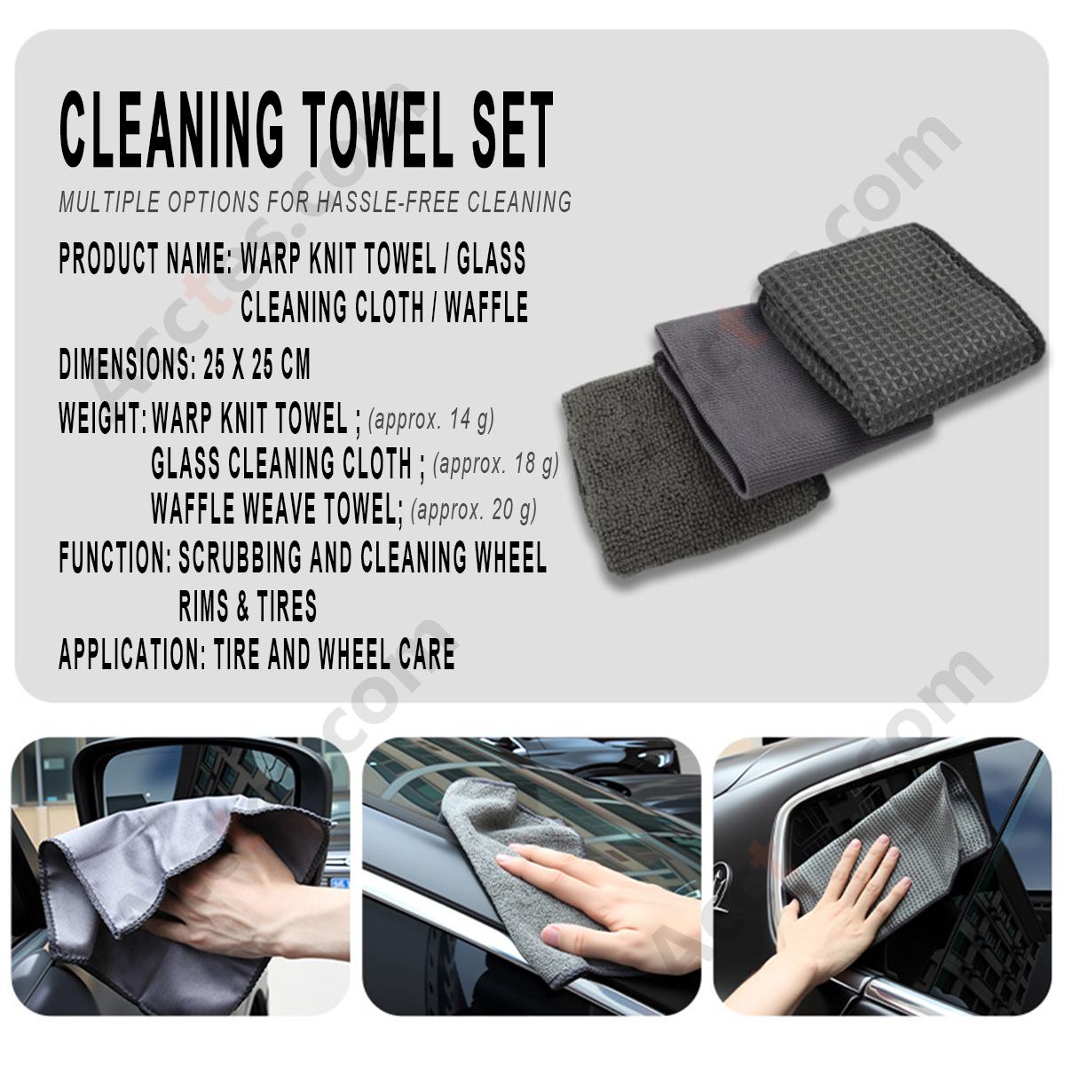 9Pcs Gray Car Washing Cleaning Kit With Brush Sponge Towel Glove In PVC Bag Package