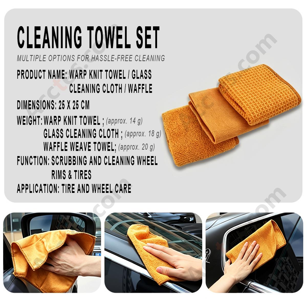 9Pcs Orange Car Washing Cleaning Kit With Brush Sponge Towel Glove In PVC Bag Package
