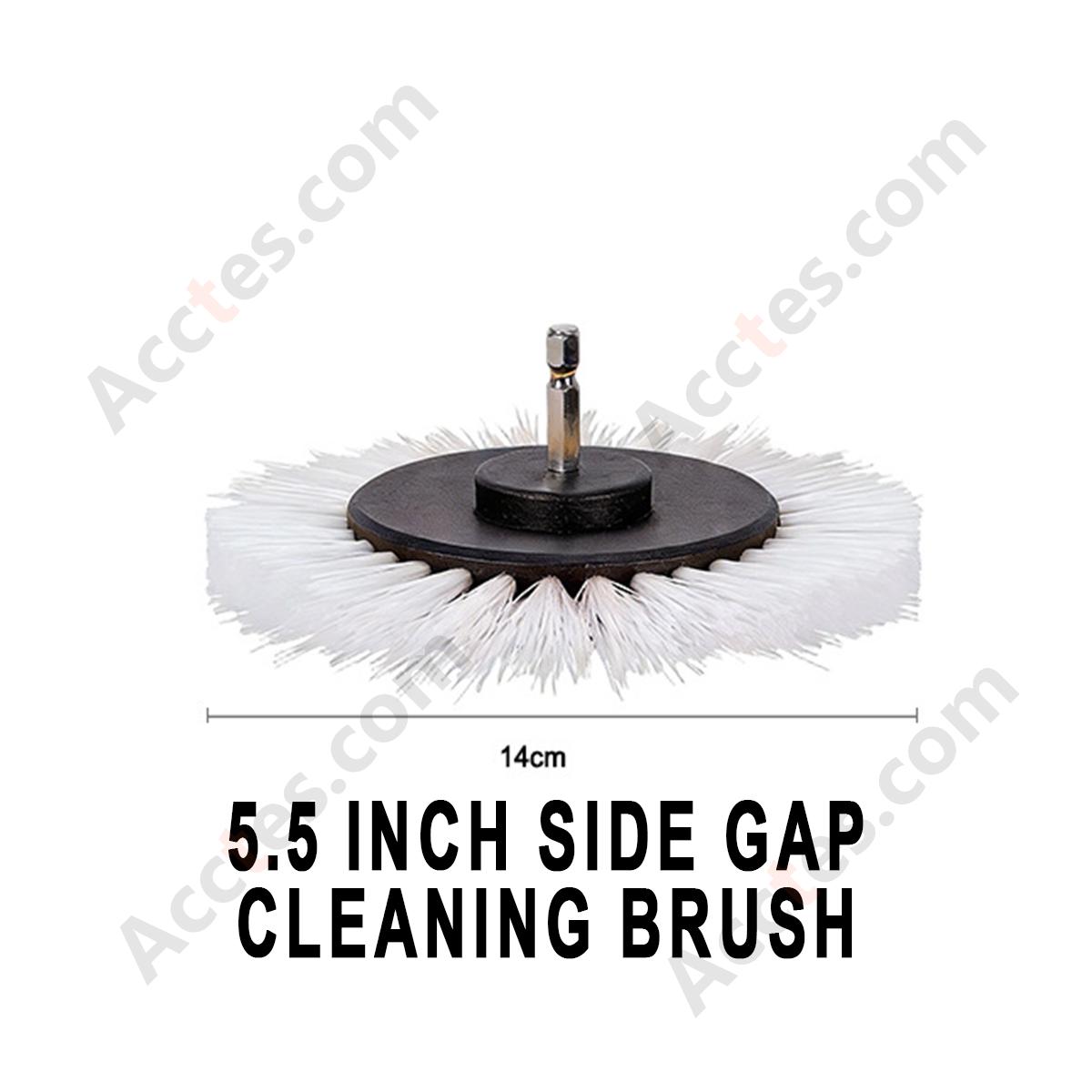 White 5.5 Inch Gap Cleaning Brush Attachment For Power Drill Auto Detailing