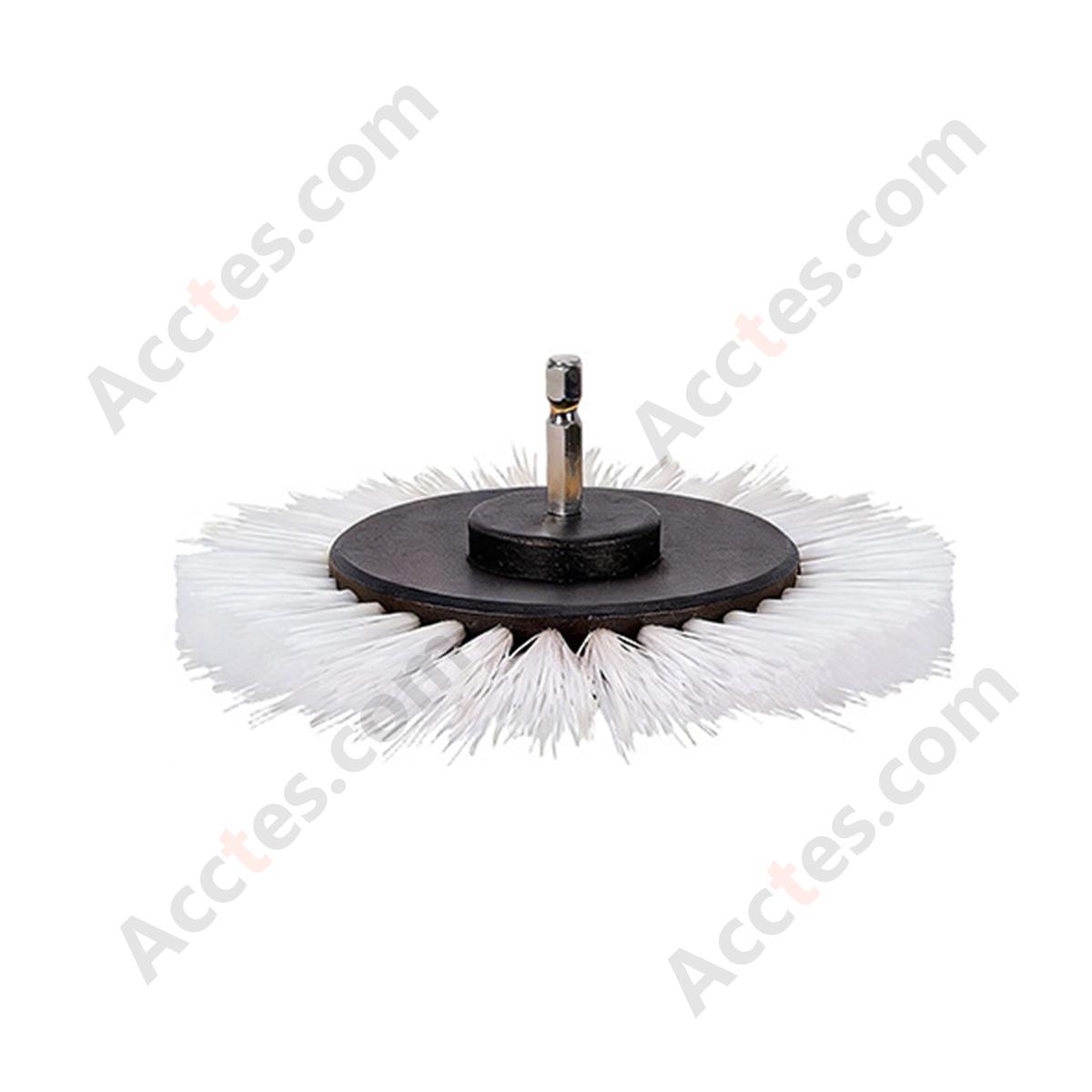 White 5.5 Inch Gap Cleaning Brush Attachment For Power Drill Auto Detailing