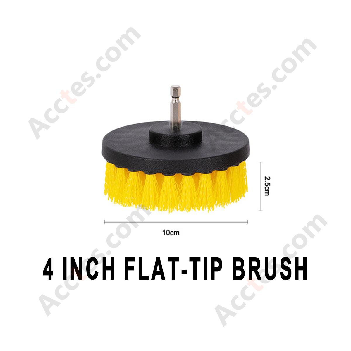 Yellow 4 Inch Flat Cleaning Brush Attachment For Power Drill Large Area Car Detailing