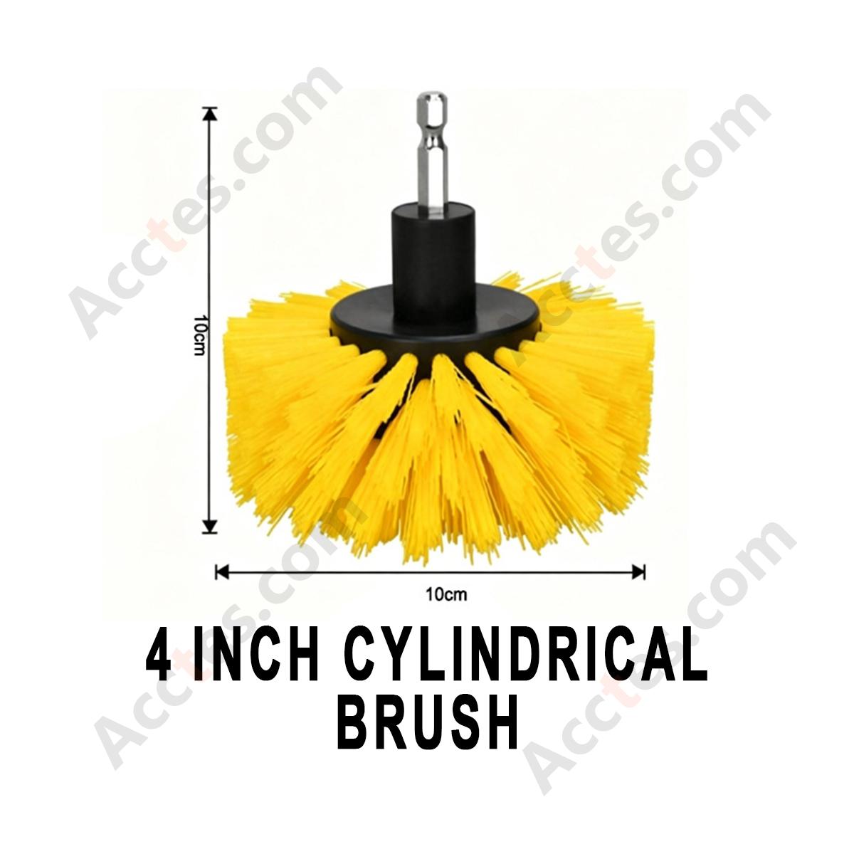 4 Inch Cylindrical Cleaning Brush Attachment For Power Drill Auto Detailing Washing
