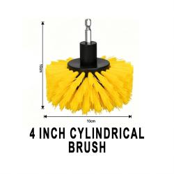 4 Inch Cylindrical Cleaning Brush Attachment For Power Drill Auto Detailing Washing
