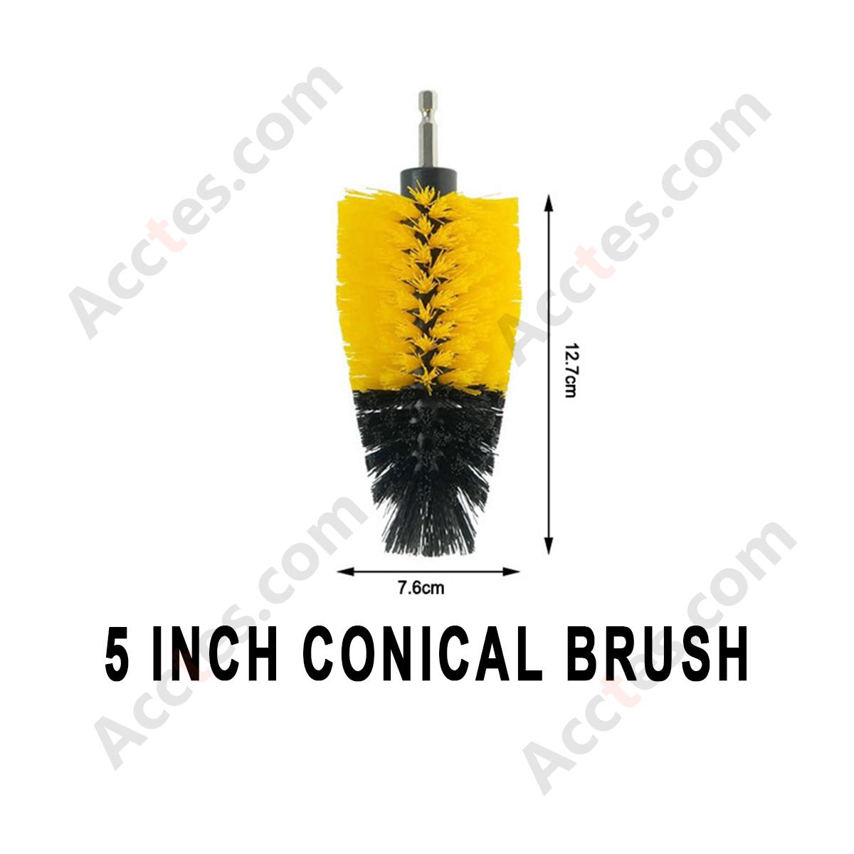 5 Inch Tapered Cleaning Brush Attachment For Power Drill Car Detailing Corner Gap Cleaning
