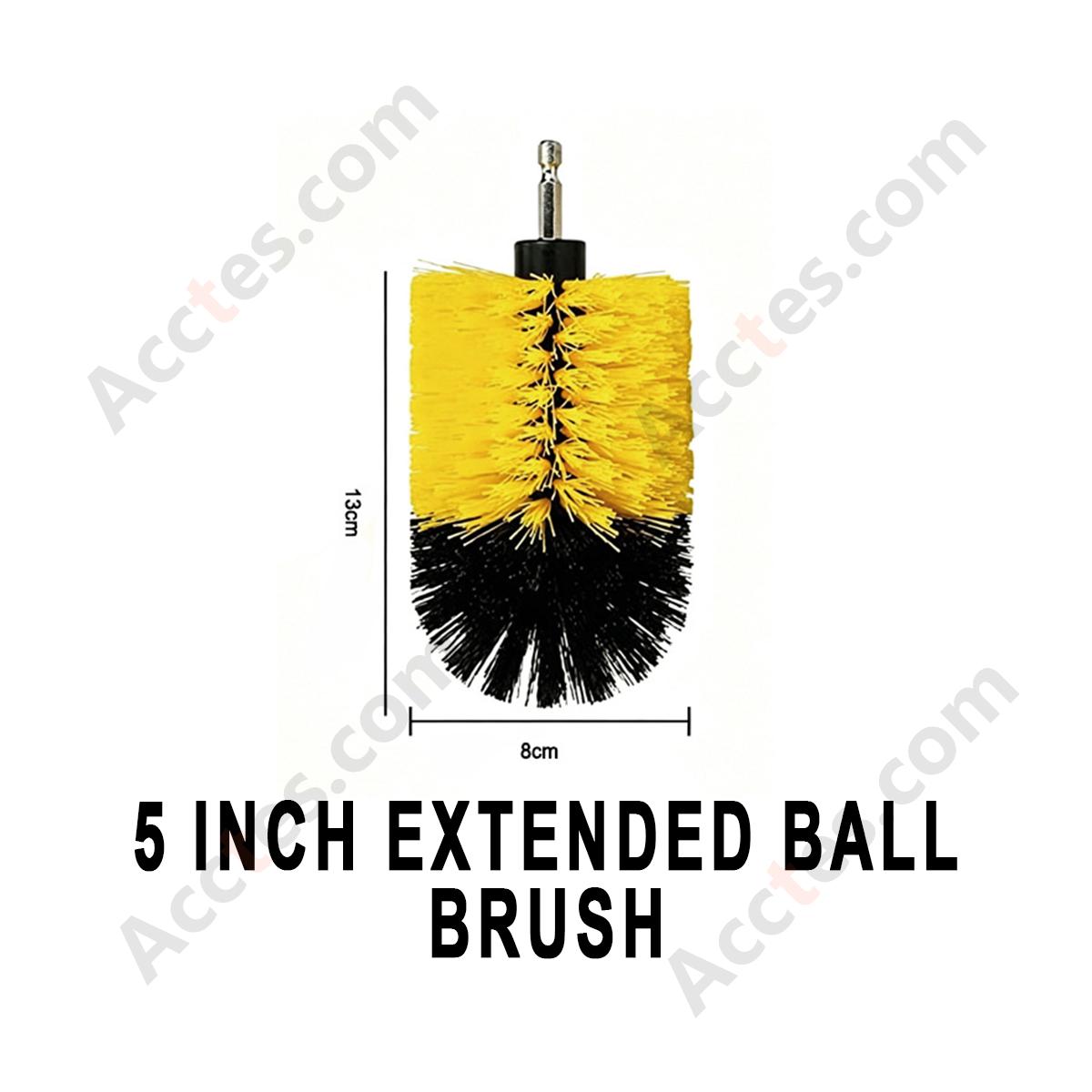 5 Inch Extended Ball‑Head Cleaning Brush Attachment For Power Drill Auto Detailing