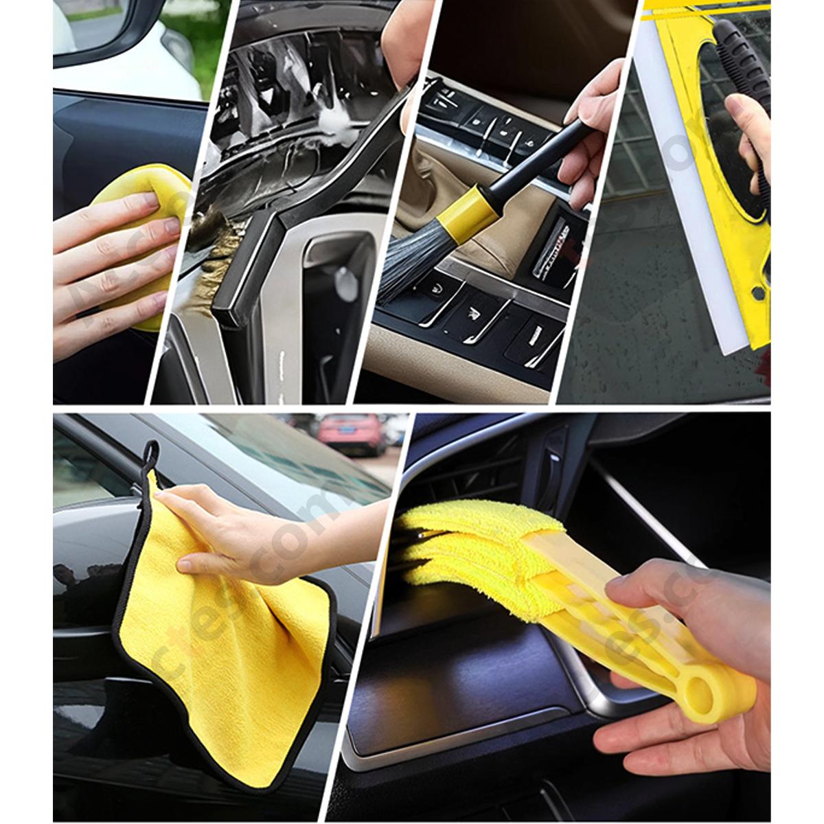 30Pcs Yellow Power Drill Brush Attachment Ultimate Full Kit For Professional Car Detailing