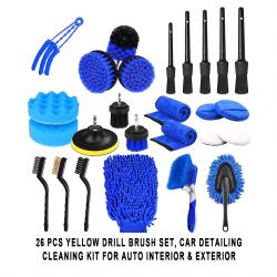 26Pcs Drill‑Attach Car Cleaning Brush Complete Set Multi‑Size Brushes For Auto Detailing