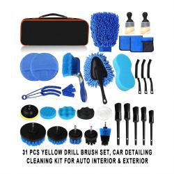 31Pcs Drill‑Mounted Car Cleaning Brush Ultimate Kit For Professional Auto Detailing Shop