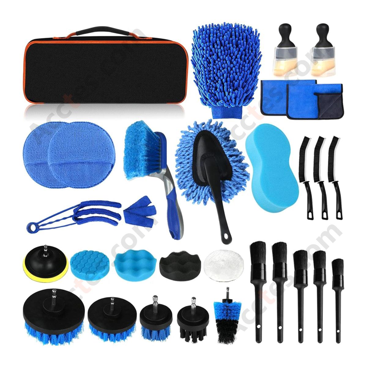 31Pcs Drill‑Mounted Car Cleaning Brush Ultimate Kit For Professional Auto Detailing Shop