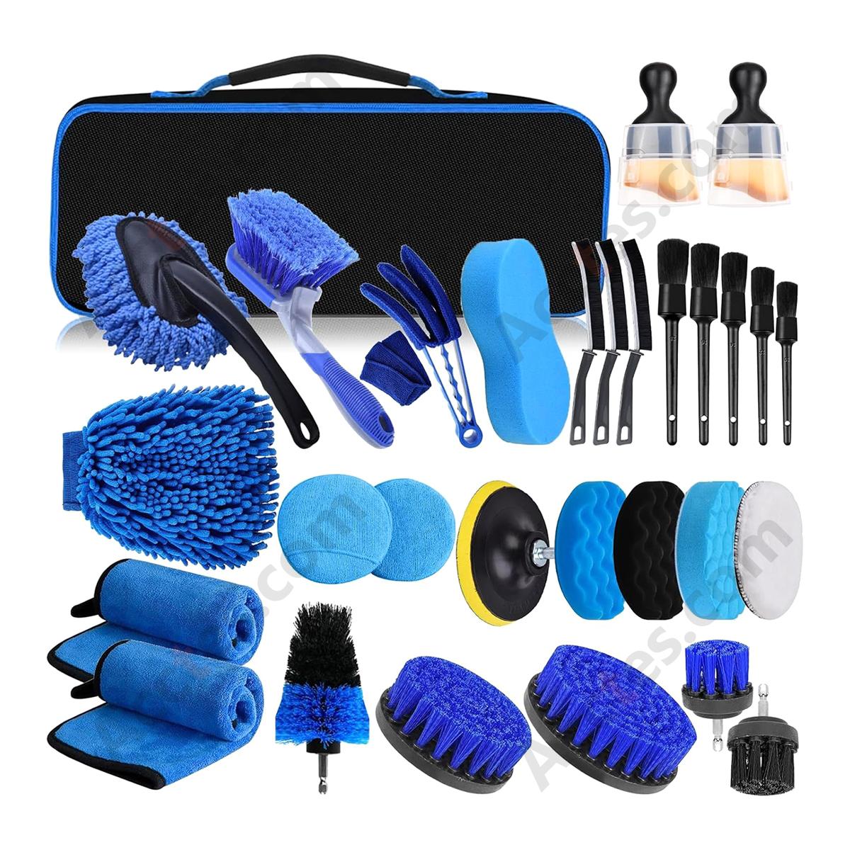 31Pcs Type A Drill‑Mounted Cleaning Brush Full Kit Heavy‑Duty For Auto Detailing