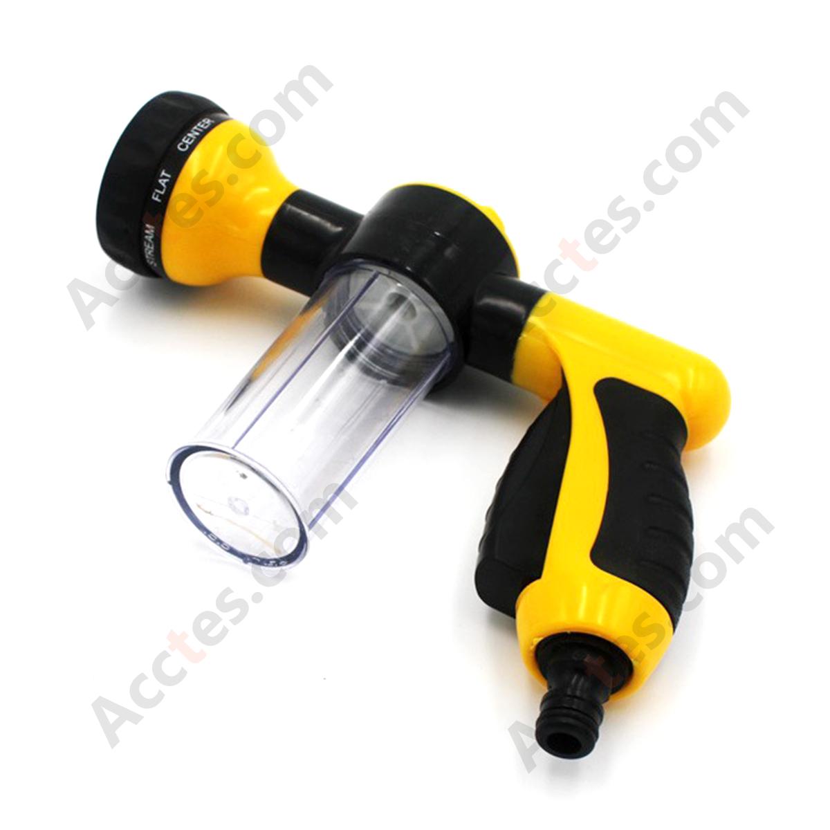 Yellow 8‑in‑1 Foam High Pressure Car Wash Gun Multi‑Function Nozzle Home & Vehicle Cleaning Tool